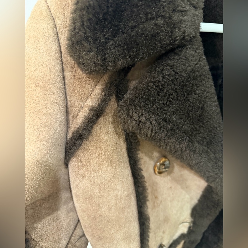 Women's Brown Shearling Coat - Picture 3 of 6